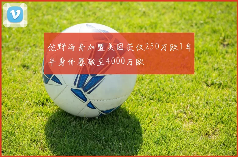 佐野海舟加盟美因茨仅250万欧1年半身价暴涨至4000万欧